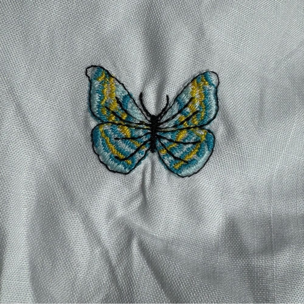 NWT Fanm Mon Larson Butterfly Embroidered Long Sleeve V Neckline Dress Size XL - Picture 12 of 14